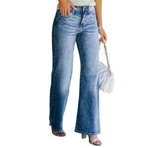 Estampados Blue Frayed Hem Wide Leg Jeans Size XL